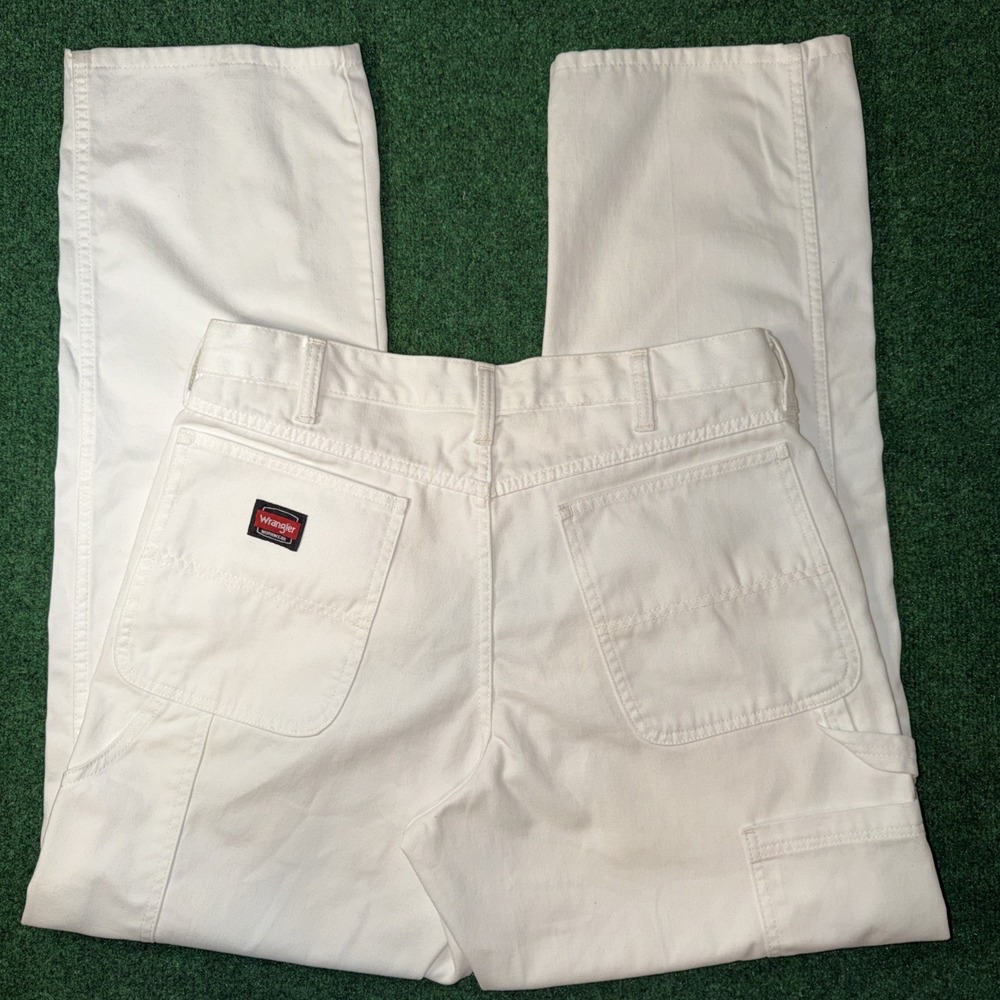 Wrangler Workwear Mens 34x34 White Pants Straight Leg 100
